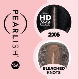 Sensationnel Pearlish 2X6 Lace Wig - Classic Bob 10 Inch Behind The Hairline Glueless Bleached Knots And Preplucked Soft Remy Hair (NATURAL/BLACK)
