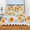 Collections Etc Trailing Sunflower Reversible Scalloped Edge Quilt