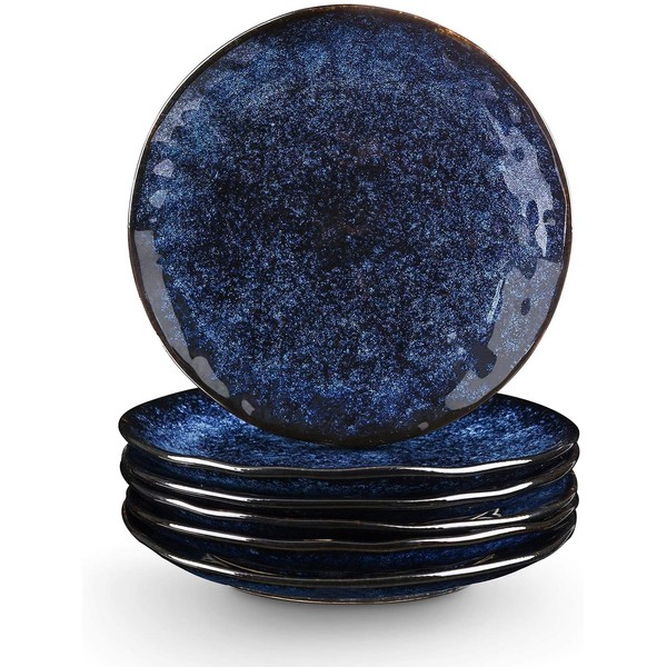 vicrays Ceramic Dessert Salad Plates, 8 Inch, Set of 6,
