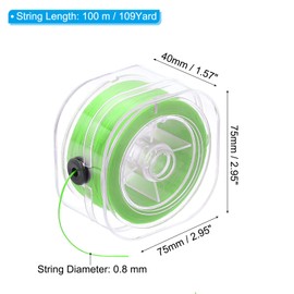 PATIKIL 0.8mm Flat Stretch Bracelet String with Organizing Boxes 100 Meters Clear Elastic String for Bracelet Beading Making, Green