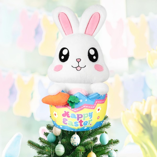 Eyourlife Easter Bunny Tree Topper - 17 Inch Easter Plush