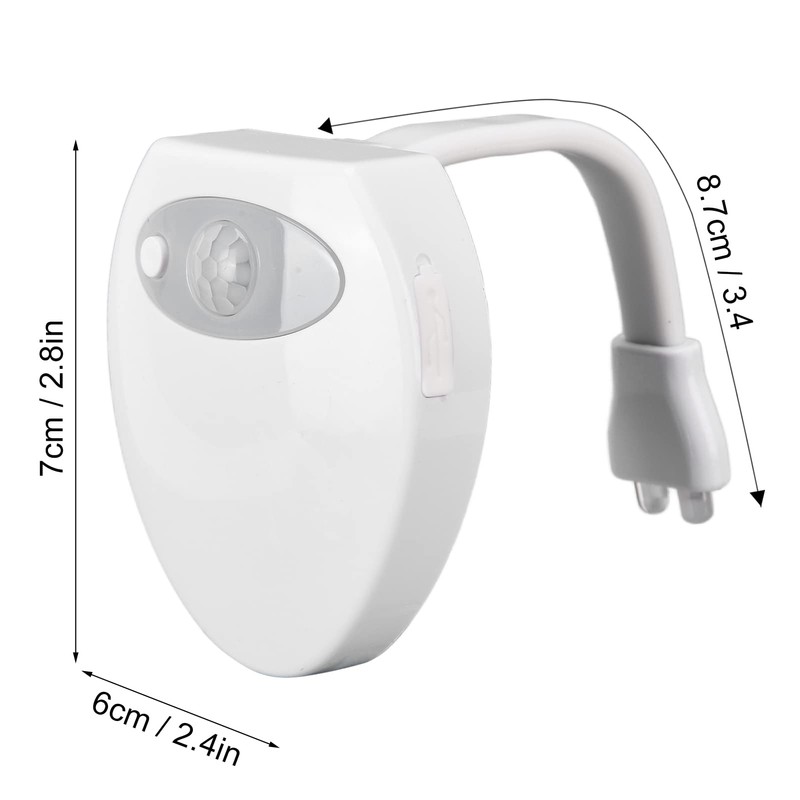 Hilitand Toilet Light, Motion Sensor Dual LED Ceramic Texture Toilet