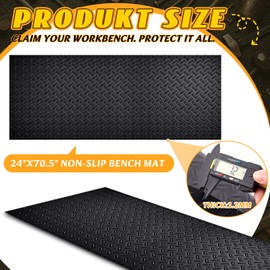 Extra-Long Workbench Mat 24" x 70.5", Scratch-Resistant PVC Work Bench Pad, 1.2 mm Thick Non-Slip Textured Surface for Woodworking, Painting, Crafting, DIY Table Protection