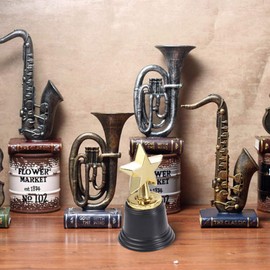 NUOBESTY 12pcs Star Gold Award Trophies Gold Star Trophy for Awards Winners Winning Prizes Competitions Kids Party Favors