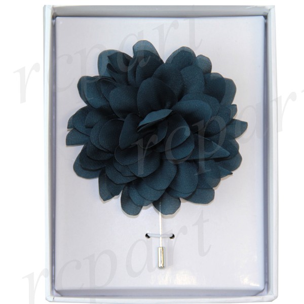 New in box formal Men's Suit chest brooch Sapphire blue flower lapel pin wedding