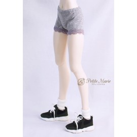 [Petite Marie] 1/3 DD Compatible 1/3 DD Length with Lace Leggings Light Gray Spats Fitness Pants Daily Pants, Casual Pants, 23.6 inches (60 cm), Doll BJD Doll Clothes [Petite Marie] [No.0173]