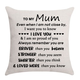Aocaso Mum Gifts from Daughter Son, Mom Mama Mother Mum Cushion Cover Throw Pillow Cover, Birthday Gifts for Mother (mum-D)