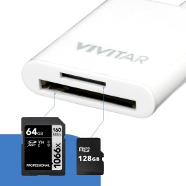 Vivitar New in Box/Retail Vivitar Mobile SD and MicroSD Universal Card Reader in White