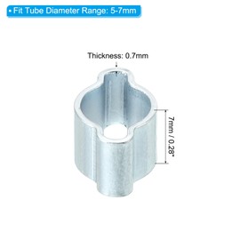 PATIKIL 30 Pack 5-7mm Double Ear Hose Clamp, Galvanized Steel Crimp Rings for Tubing Pipe Fitting Connections, Silver Tone