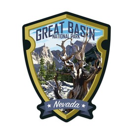Die Cut Sticker Great Basin National Park, Wheeler Peak, Badge, Vinyl Sticker, (Waterproof Decal for Cars, Water Bottles, Laptops, Coolers), Large