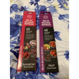 Money House Blessing 2x Relax Release Refresh 40 Incense Sticks (Fruit Assortment)& (Rainbow )