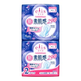 Ellis 505-103083-00 New Bare Skin Feeling 290 with Wings, For Heavy Days and Nights, 9 Sheets x 2 Packs