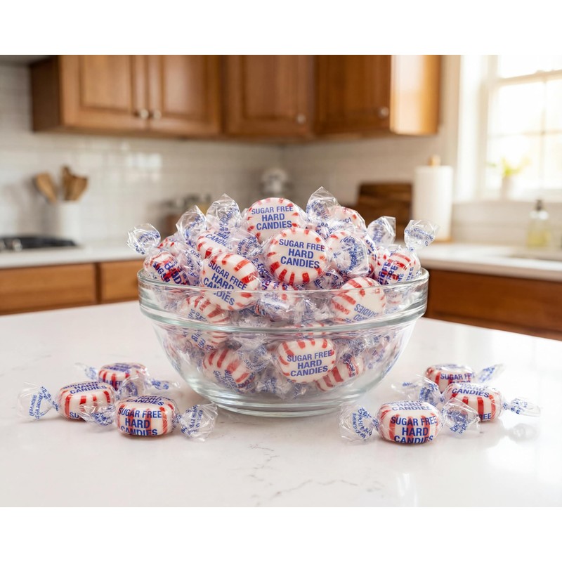 Sugar Free Peppermint Candy with Isomalt, 1 lb Individually Wrapped
