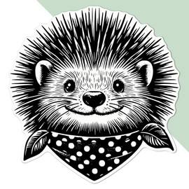 Large 210mm 'Happy Hedgehog' Permanent Sticker Decal for Cars/Windows/Bins/Walls etc (DW00108946)