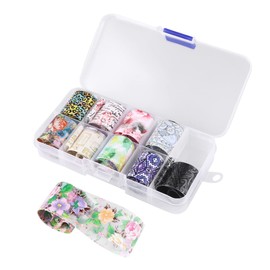 Healeved 10pcs Floral Nail Art Decal Strip Set DIY Manicure Kit for Women Stylish Nails Decor Accessories