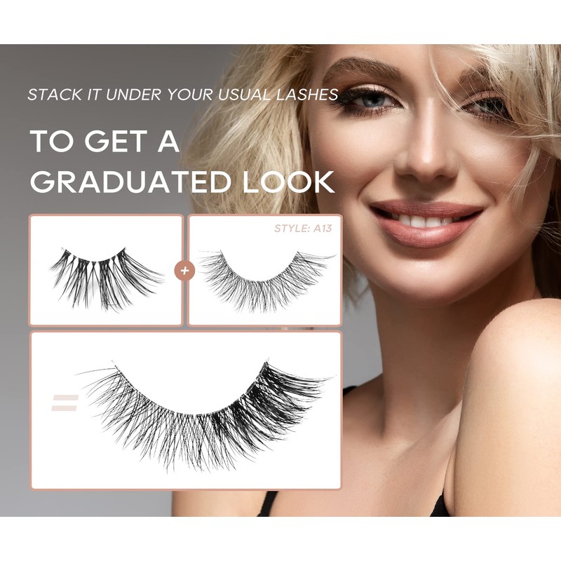 Onlyall Half Lashes False Eyelashes Natural Look Wispy Lashes Natural