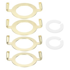 YOKIVE E27 E26 Lamp Harp Saddle Base, 2 Set 1.7"/1.4" (42mm/36mm) Lamp Harp Holder Base Lamp Harp Adapter with Non-Slip UNO Collar Ring Adapter for Threaded Base, Gold