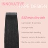 FUOTONBUTY Tape Extensions Real Hair Double Stitched, Natural Black Tape-In