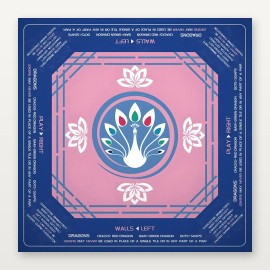 Modern Luxury American Mahjong Set 160PCS 36mm 4-Layer Engraved Acrylic Tiles With Navy Pink Peacock Mat  4-PlayerColor: Navy Pink Peacock Mat