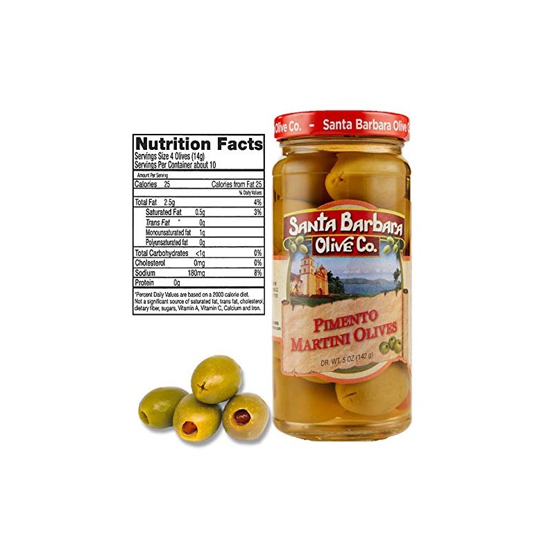 Santa Barbara Martini Olives, 5-Ounce Jars (Pack of 6)