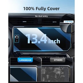 LANGBEAN 3PCS Screen Protector for 2022-2025 GMC Sierra 1500 13.4 inch Infotainment Touch (Not fit no knobs) & 12.3 inch Digital Instrument Cluster, HD, High Sensitivity, 9H Tempered Glass