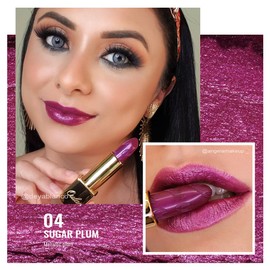 OULAC Lipstick, Metallic Shine Finish, No Grainy Feeling, Long-Lasting Moisturisation, Waterproof, 4.3 g, Pink (Sugar Plum, 04)