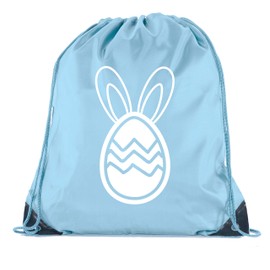 Mato & Hash Easter Basket Bags, Bulk Drawstring Backpacks, Party Favor Goody Bags for Easter - Baby Blue CA2500Easter S7