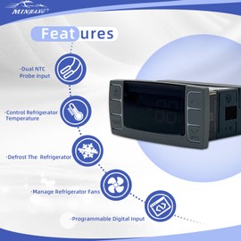 XR03CX-4N0F1 Digital Temperature Controller, 120V Thermostat Controller with Temperature Sensor Probes for Refrigerator Freezer Replace XR03CX, W0302186, XR03CX-4N1C0