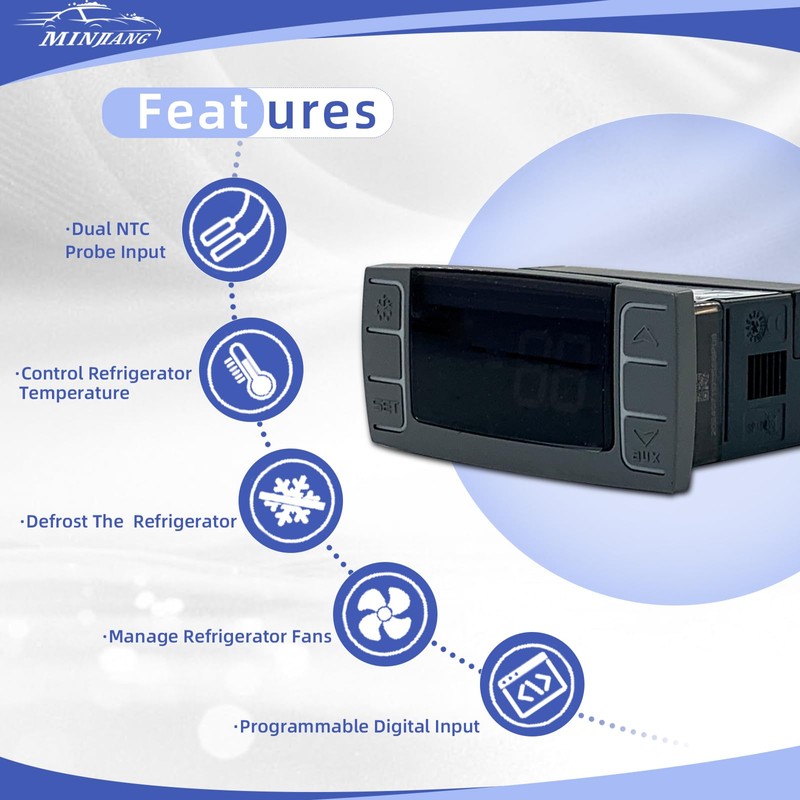 XR03CX-4N0F1 Digital Temperature Controller, 120V Thermostat Controller with Temperature Sensor