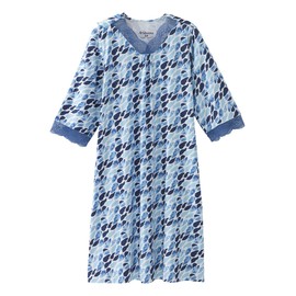 Silverts Hospital Gowns for Women Open Back, Night Gowns for Elderly Women, Adaptive Clothing for Seniors, Hospice Care Supplies, Hospital Robe, Old Lady Dress - Light Blue Medley LGE