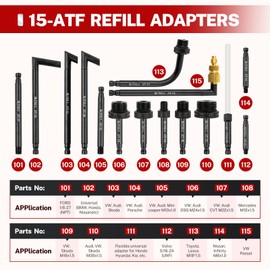BILITOOLS Transmission Fluid Transfer Pump Air Operated, 8L (2.1 Gallons) Automatic Pneumatic Vacuum Oil Fluid Extractor Dispenser ATF Refill Kit with 15 ATF Adapters