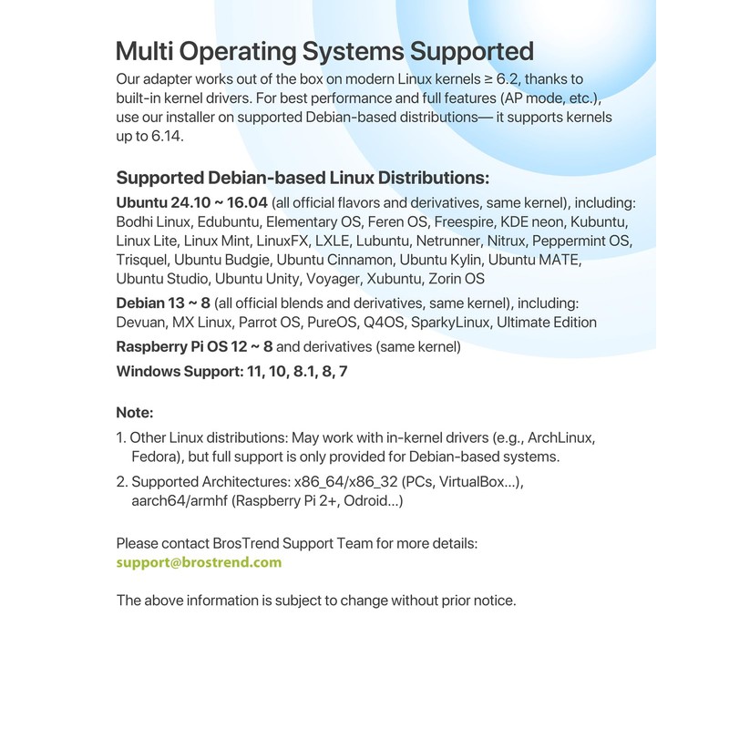 BrosTrend 650Mbps Linux Compatible WiFi Adapter Supports Kali Linux, Ubuntu,