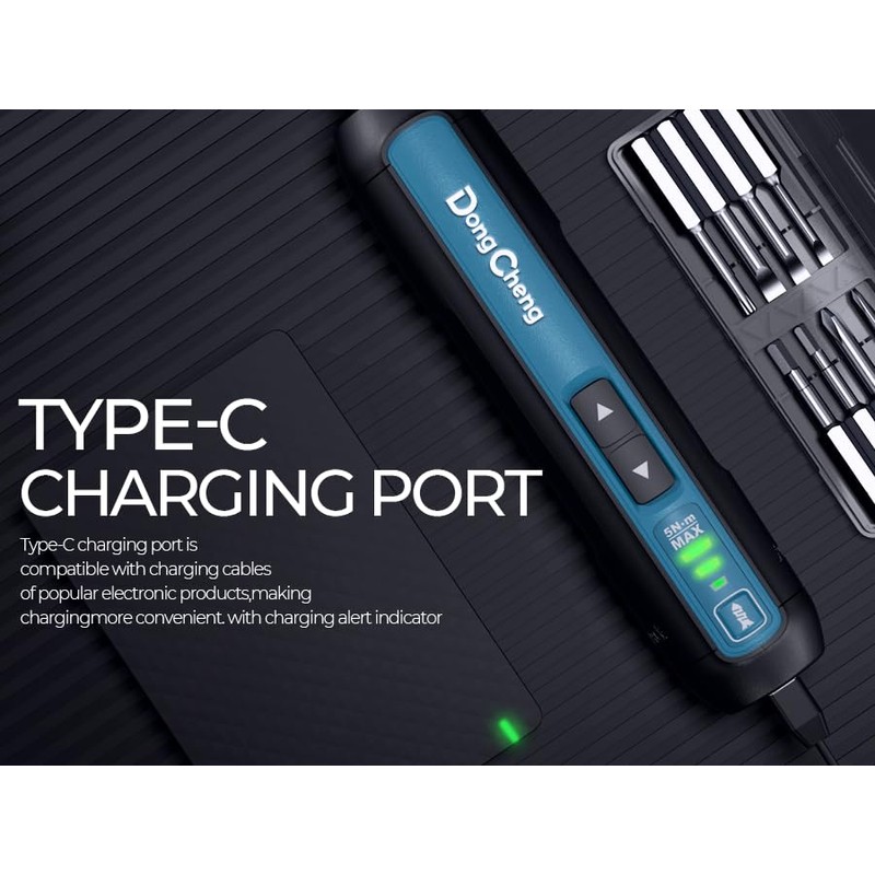 DongCheng 4V Cordless Electric Screwdriver, 2000mAh Battery Powered Rechargeable Screwdriver