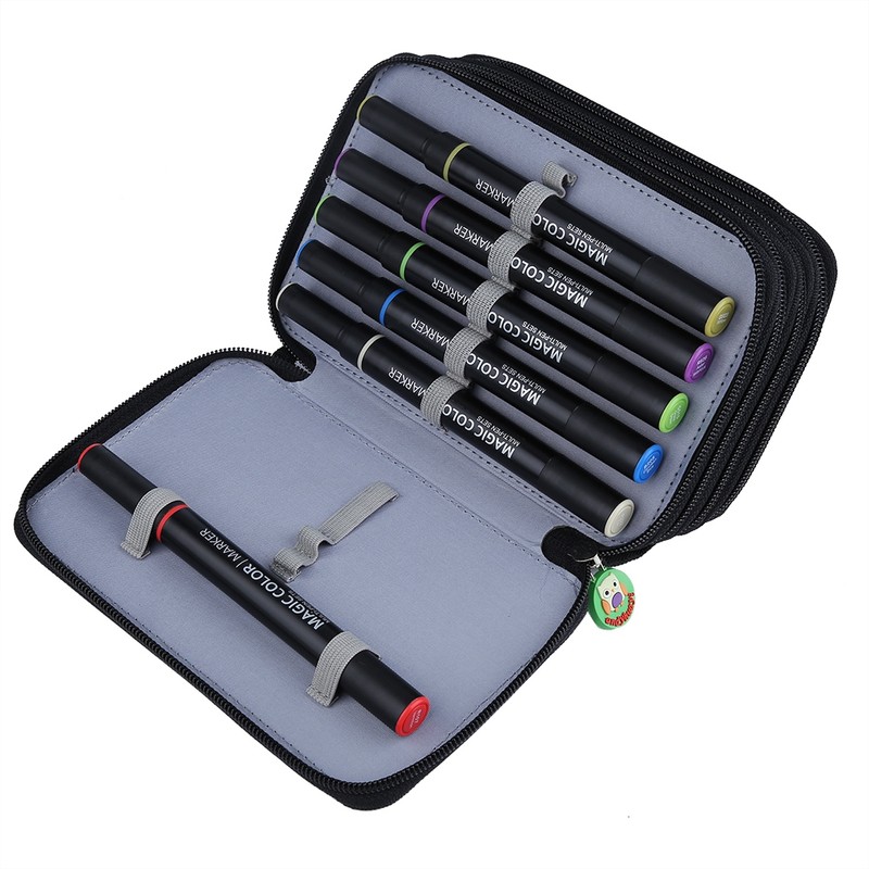 72 Slots Colorful Student Fabric Pen Bag Pencil Pouch Box