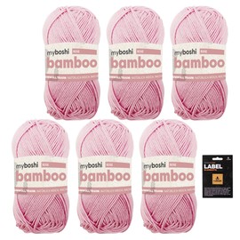 myboshi Bamboo Super Soft Bamboo Cotton Yarn Crochet Knitting Durable Clothing Amigurumi 60% Viscose 40% Cotton Pink (Rose) 6 Skeins