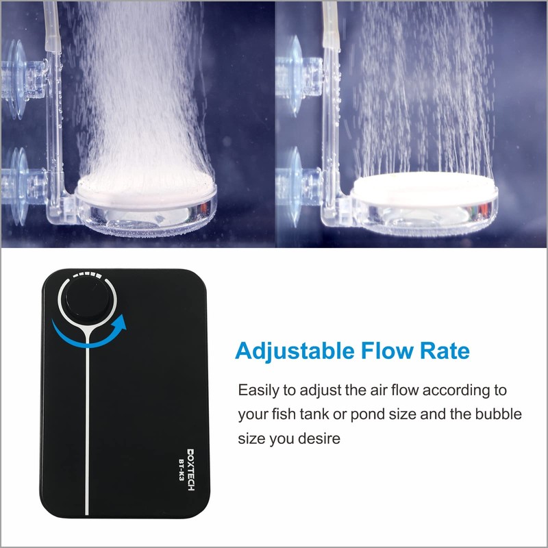 Aquarium Ultra-Quiet Air Pump - Adjustable Fish Tank Aerator with