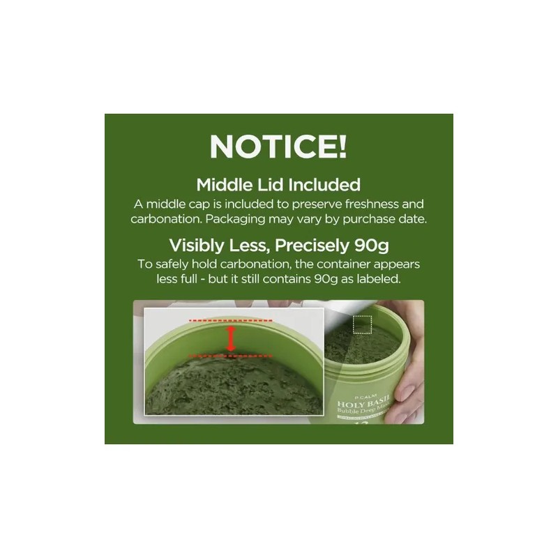 P.calm Holy Basil Bubble Deep Mask 90g Tipo De Piel