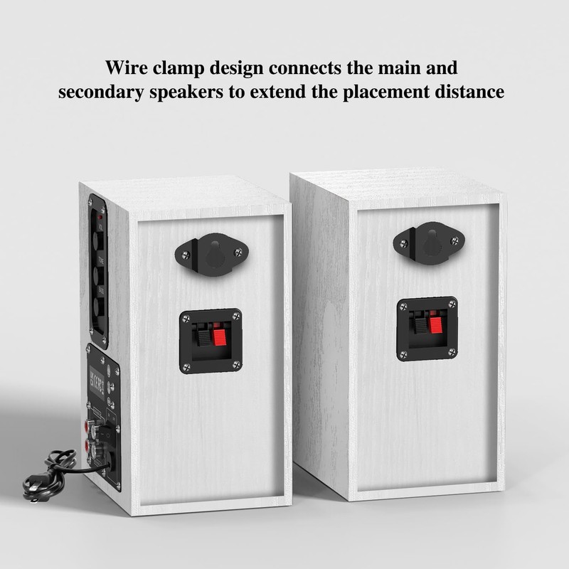 Elimavi 30W X 2 Powered Bookshelf Speakers - 3.5-RCA Input