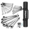 DURATECH Flex Head Ratcheting Wrench Set, Combination Wrench Set, 22-piece,