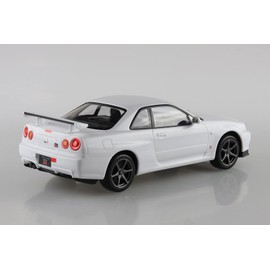 Aoshima Bunka Kyozai 1/32 The Snap Kit Series Nissan R34 Skyline GT-R White Color Coded Plastic Model 11-B