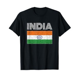 Indian National Flag Design India Map Country Vintage Gift T-Shirt