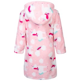 Kids Little Boys Girls Cartoon Animal Hooded Bathrobe Toddler Robe Pajamas Sleepwear (Pink unicorn robe, 2-3T)