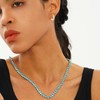 OYOGAA 5MM Colorful Baguette Tennis Necklaces For Women Chains 14K