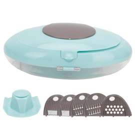 Manual Vegetable Cutter 6-in-1 Food Chopper Fruit Shredder Kitchen Accessory Blue