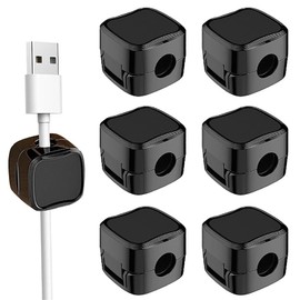 Magnetic Cable Clips Cord Holder,6 Pack Magnetic Cable Tidy Cord Organizer Spring Cable Holder Clips Cable Organizer Suitable for Office Home Kitchen Appliances Bedroom Car Wall Nightstand