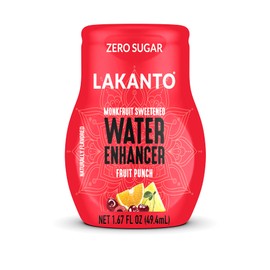 Lakanto Sugar Free Water Enhancer - Sweetened with Monk Fruit Sweetener and Erythritol, On the Go Liquid H2O Hydration, Zero Sugar, Naturally Flavored - Fruit Punch (1.67 fl oz - Pack of 1)