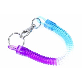Spiral Keyring Spiral Rubber Key Chain Purse LILA weiß blau