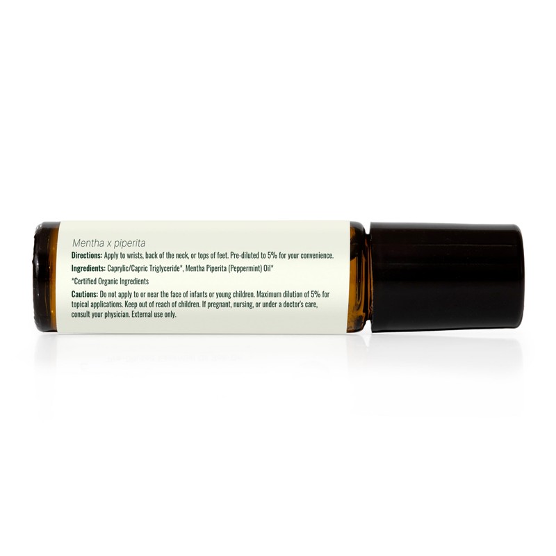 Plant Therapy Organic Peppermint Essential Oil 100% Pure, Pre-Diluted Roll-On,