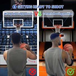 Adjustable Basketball Straight Shooter, Basketball Shooting Training Equipment, Keeps Elbow in and Follow Thru Straight - Padded Elbow Support & Waist Strap for Stability Improves Shooting Form