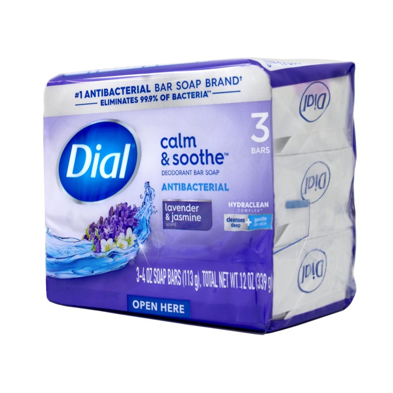 Dial Lavender and Jasmine Bar Soap, 3 Count, (Pack of
